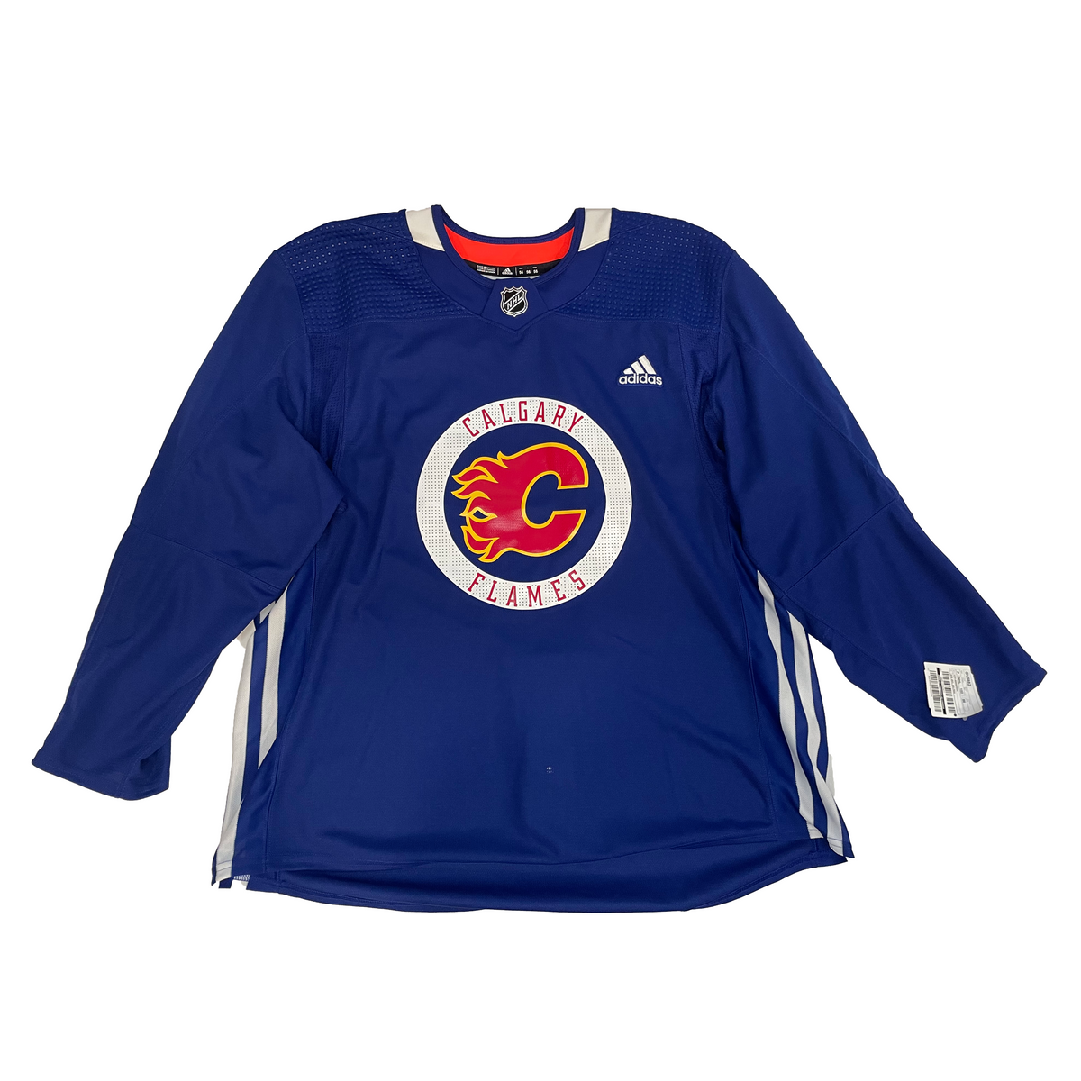 NHL Calgary Flames New Adidas Practice Jersey Blue HockeyStickMan Canada