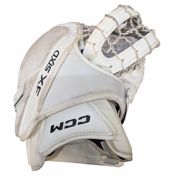 CCM Axis XF - Used Pro Stock Goalie Glove (White)