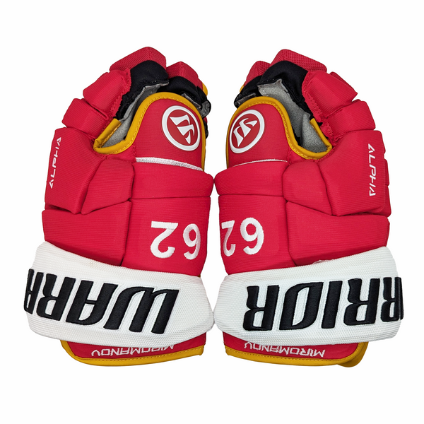 Warrior Alpha DX - NHL Pro Stock Glove - Daniil Miromanov (Red/Yellow)