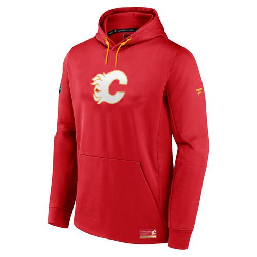 Calgary Flames Fanatics Authentic Pro Pullover Hoodie (Red/Yellow)