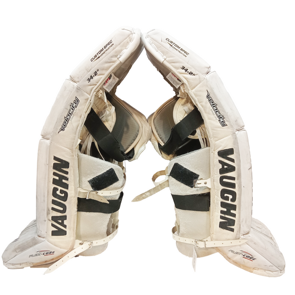 Vaughn Velocity V7 - Used Pro Stock Goalie Pads (White)