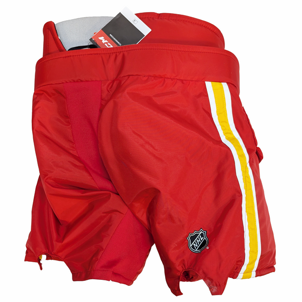 CCM HPG14A - NHL Pro Stock Hockey Goalie Pants - Calgary Flames (Red/White/Yellow)