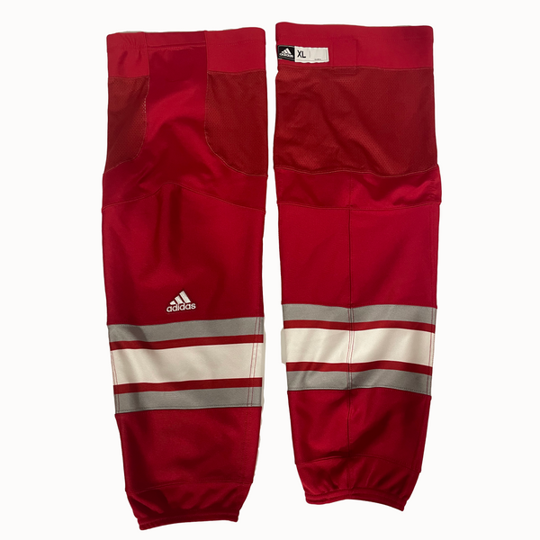 NCAA - New Adidas Hockey Socks (Red/White/Grey)