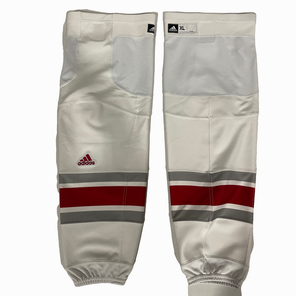 NCAA - New Adidas Hockey Socks (White/Red/Grey)