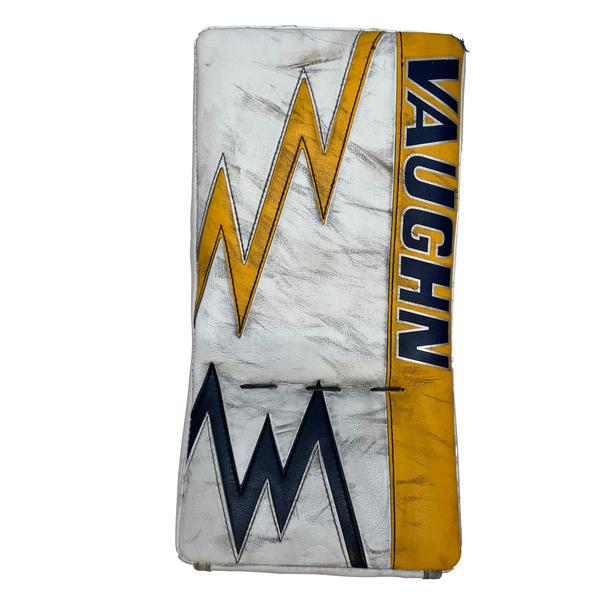 Vaughn Ventus SLR - Used Pro Stock Goalie Pads (White/Yellow/Navy)