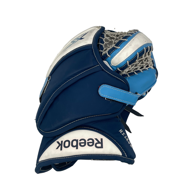 Reebok Premier XLT - Used Pro Stock Goalie Glove (White/Navy/Baby Blue)