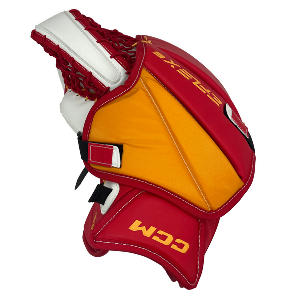 CCM Extreme Flex 6 - New Pro Stock Full Right Goalie Glove (White/Red/Yellow)