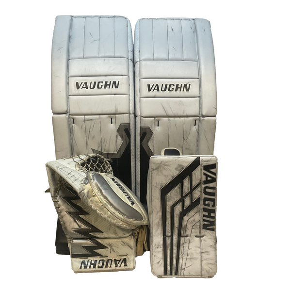 Vaughn Velocity VE8 Pro Carbon - Used Pro Stock Goalie Set (White/Black/Silver)