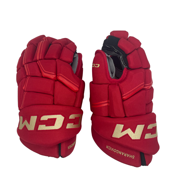 CCM HGCL - NHL Pro Stock Glove - Yegor Sharangovich (Red/Gold) *Heritage Classic*