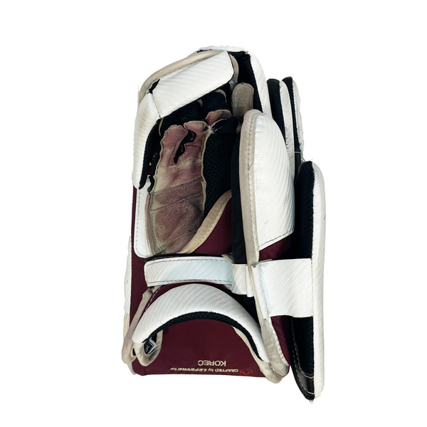 True Catalyst PX3 - Used Pro Stock Goalie Blocker (White/Maroon/Gold)