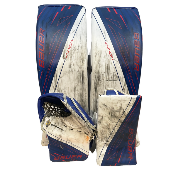 Bauer Vapor Hyperlite 2 - Used Pro Stock Senior Full Goalie Set (White/Blue/Red)