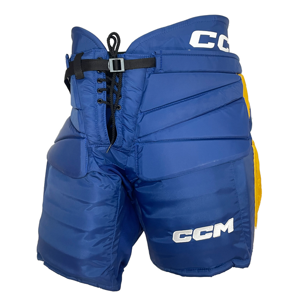 CCM HPG12A - WHL Pro Stock Hockey Goalie Pants (Blue/Yellow)