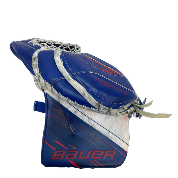 Bauer Vapor Hyperlite 2 - Used Pro Stock Goalie Glove (White/Blue/Red)