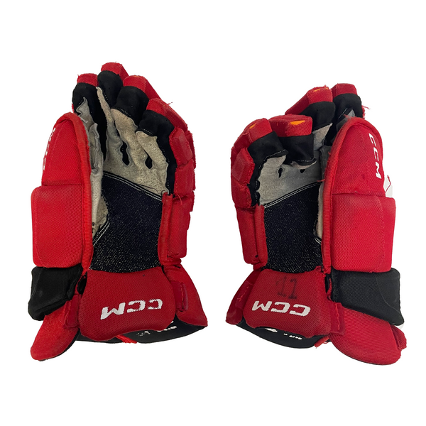 CCM HGJS - Used OHL Pro Stock Hockey Glove (Red/Black)