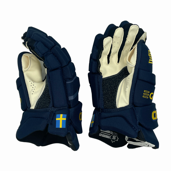 Sherwood Code Encrypt Pro - NHL Pro Stock Glove - TEAM SWEDEN 4-Nations LE (Navy/Yellow)