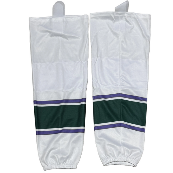 New Performance Hockey Sock - (White/Green/Purple)