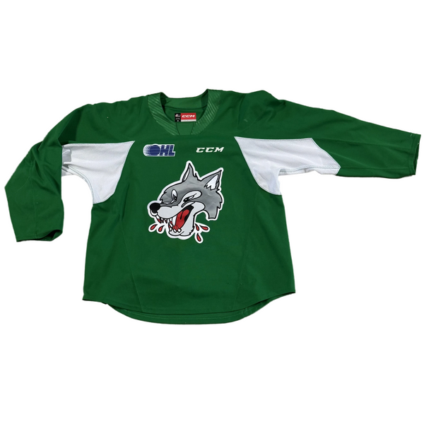 OHL - Used CCM Sudbury Wolves Practice Jersey (Green)