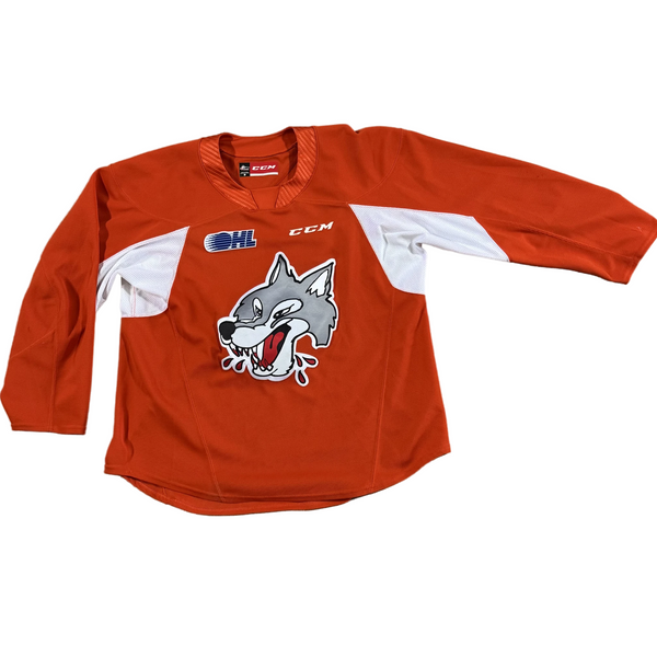 OHL - Used CCM Sudbury Wolves Practice Jersey (Orange)