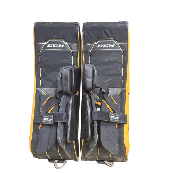 CCM AXIS - Used Pro Stock Goalie Pad Set (Black/Yellow)