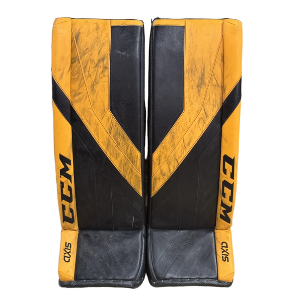 CCM AXIS - Used Pro Stock Goalie Pad Set (Black/Yellow)