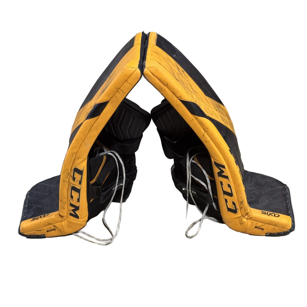 CCM AXIS - Used Pro Stock Goalie Pad Set (Black/Yellow)