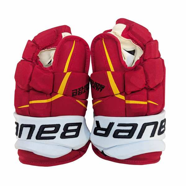 Bauer Supreme Ultrasonic - NHL Pro Stock Glove - Oliver Kylington (Red/Yellow/White)