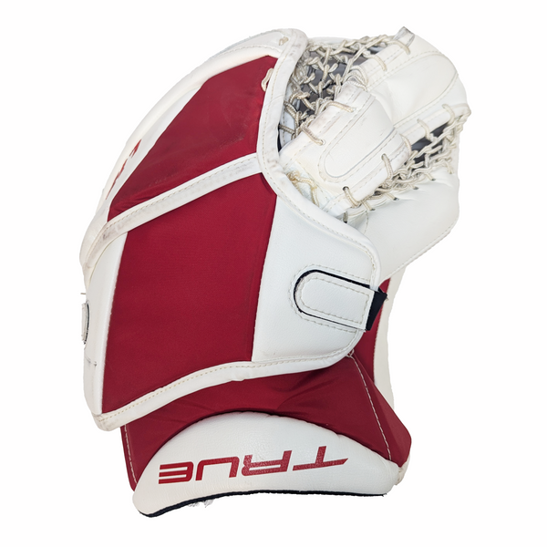 True L12.2 - Used AHL Pro Stock Goalie Glove (White/Red)