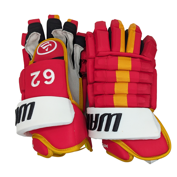 Warrior Alpha FR Pro - NHL Pro Stock Glove - Daniil Miromanov (Red/Yellow)