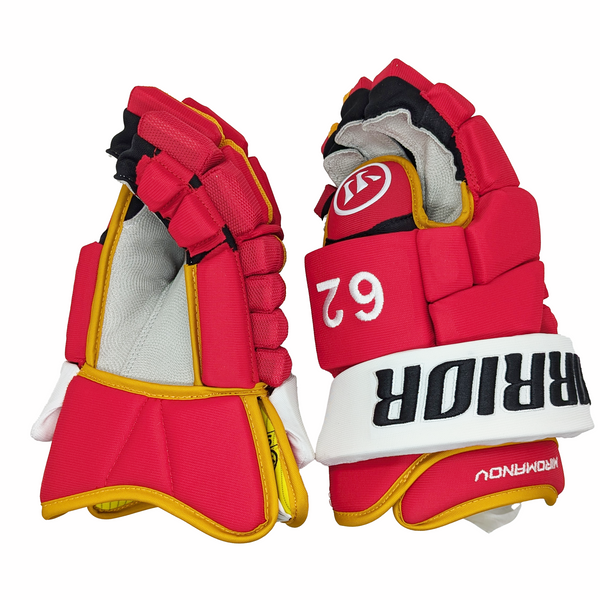 Warrior Alpha FR Pro - NHL Pro Stock Glove - Daniil Miromanov (Red/Yellow)