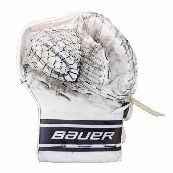 Bauer Vapor Hyperlite 2 - Used Pro Stock Goalie Glove (White/Navy)