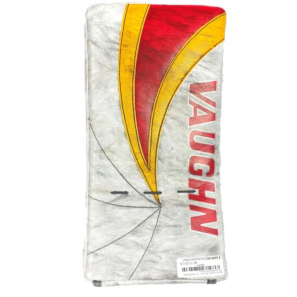 Vaughn Velocity V9 - Used Pro Stock Goalie Blocker (White/Red/Yellow)