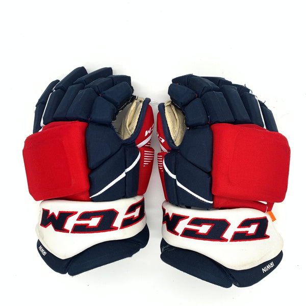 CCM HGJS - Used NHL Pro Stock Gloves - Washington Capitals - Matt Irwin (Navy/Red/White)