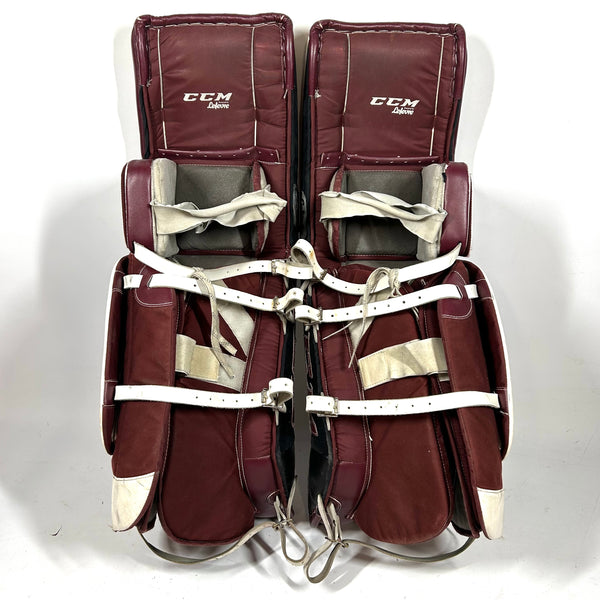 CCM Extreme Flex Pro - Used Pro Stock Senior Goalie Pads (Maroon) –  HockeyStickMan Canada