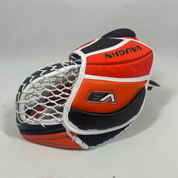 Vaughn Velocity V9 - New Pro Stock Goalie Glove (Orange/White)