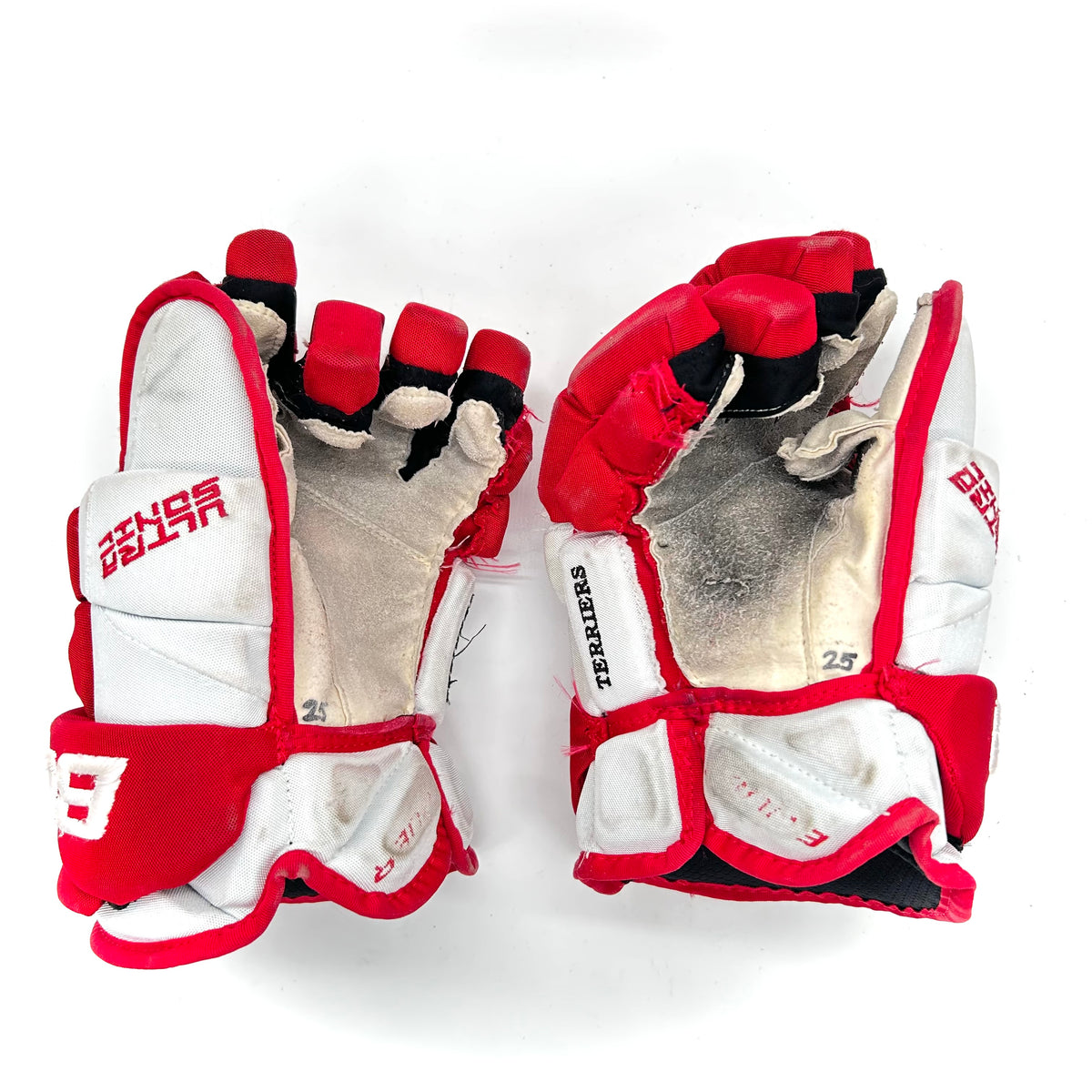 Bauer UltraSonic - Used Pro Stock Glove (White/Red) – HockeyStickMan Canada