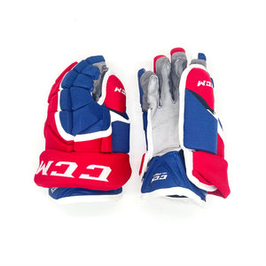 CCM HG12 - NHL Pro Stock Hockey Glove - Matthew Peca (Blue/Red/White)