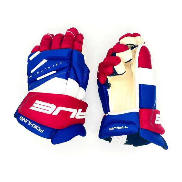 True Catalyst 9X - NHL Pro Stock Glove - Ryan Poehling (Blue/Red/White)