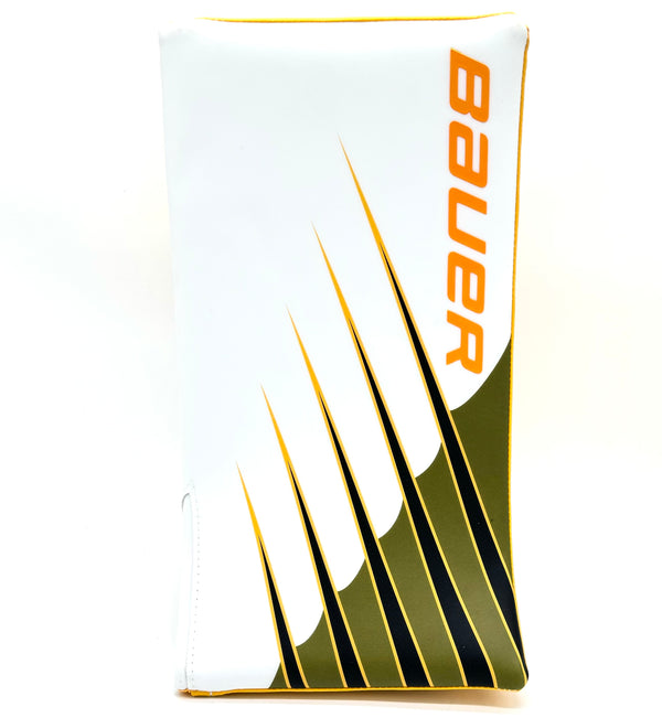 Bauer Supreme Mach - New Pro Stock Goalie Blocker (White/Green/Yellow)