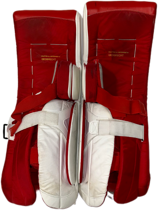 TRUE L12.2 - Used Pro Stock Goalie Pads (White/Red/Yellow)