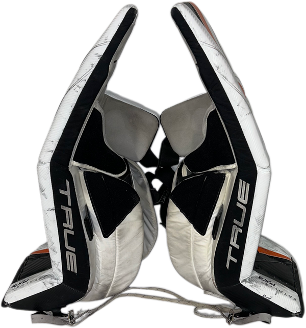 TRUE Catalyst PX3 - Used Pro Stock Goalie Pads (White/Black/Orange)