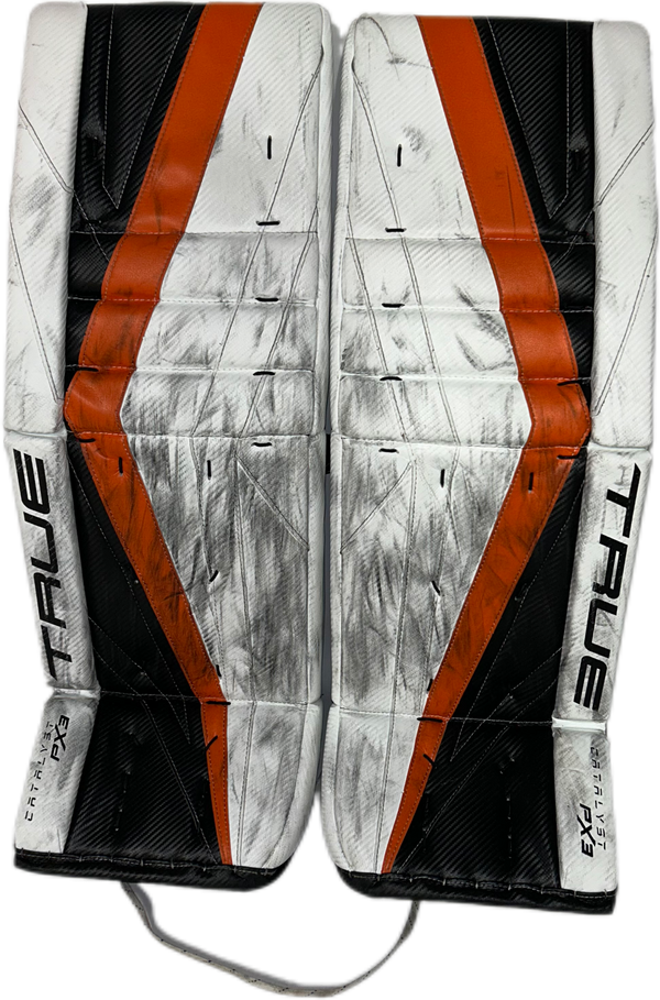 TRUE Catalyst PX3 - Used Pro Stock Goalie Pads (White/Black/Orange)