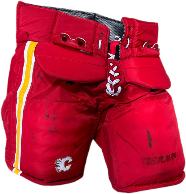 Vaughn Pro Custom - Used NHL Pro Stock Goalie Pants - David Rittich (Red/Yellow/White)