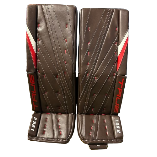 True L20.2 - Used Pro Stock Goalie Pads (Brown/White/Red)