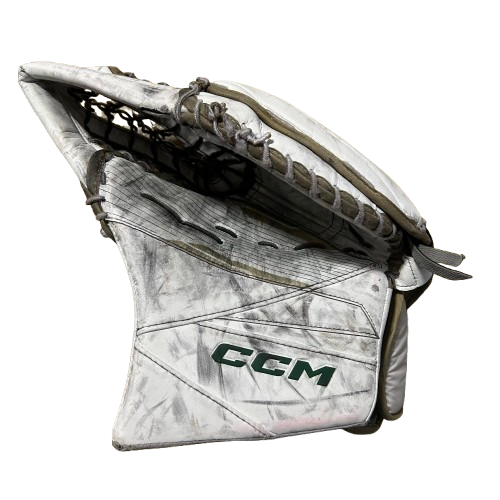 CCM Axis 2 - Used Pro Stock Goalie Glove (White/Green)