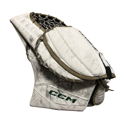 CCM Axis 2 - Used Pro Stock Goalie Glove (White/Green)