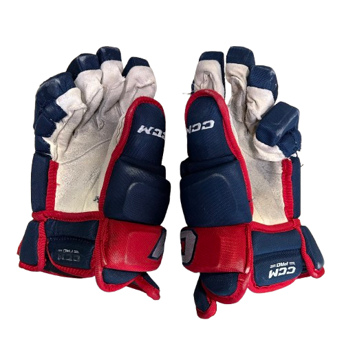 CCM HG97 - Used Pro Stock Hockey Gloves (Navy/Red)