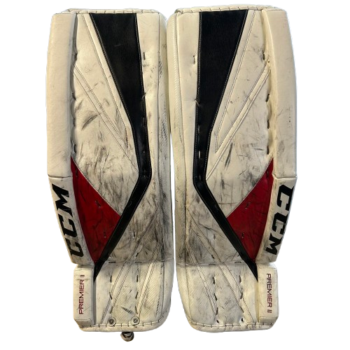 CCM Premier II - Used Pro Stock Goalie Pads (White/Red/Black)