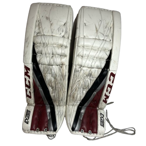 CCM Extreme Flex III - Used Pro Stock Goalie Pads (White/Maroon/Black)