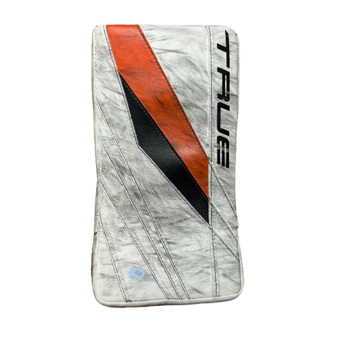 True L20.2 - Used Pro Stock Goalie Blocker (White/Orange/Black)