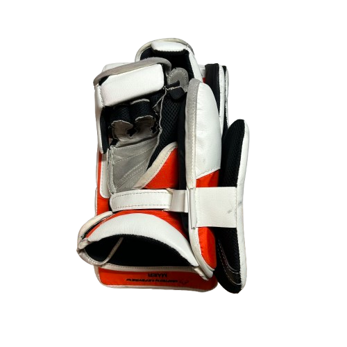 True L20.2 - Used Pro Stock Goalie Blocker (White/Orange/Black)